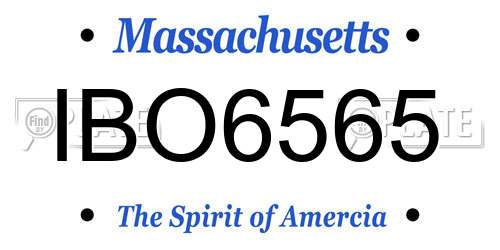 IBO6565 Massachusetts License Plate
