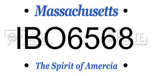 IBO6568 Massachusetts License Plate
