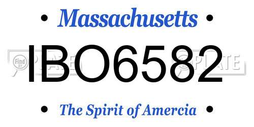 IBO6582 Massachusetts License Plate