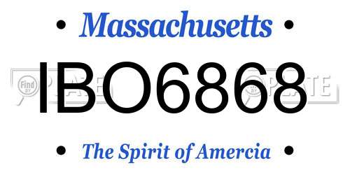 IBO6868 Massachusetts License Plate