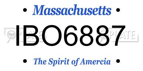 IBO6887 Massachusetts License Plate