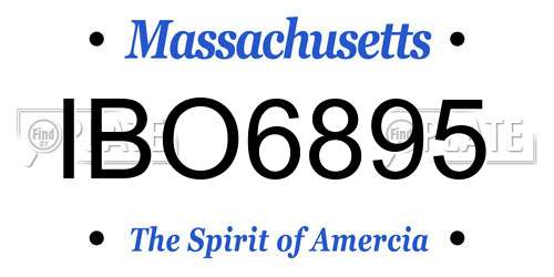 IBO6895 Massachusetts License Plate