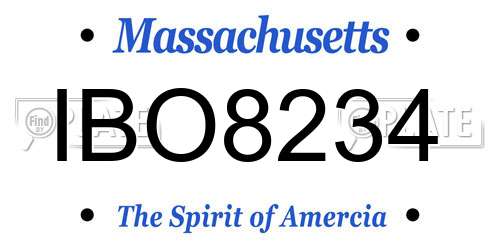 IBO8234 Massachusetts License Plate