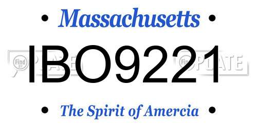 IBO9221 Massachusetts License Plate