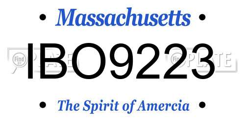 IBO9223 Massachusetts License Plate