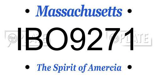 IBO9271 Massachusetts License Plate