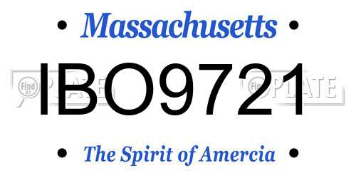 IBO9721 Massachusetts License Plate