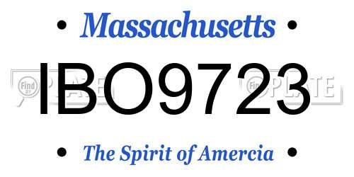 IBO9723 Massachusetts License Plate