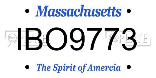 IBO9773 Massachusetts License Plate