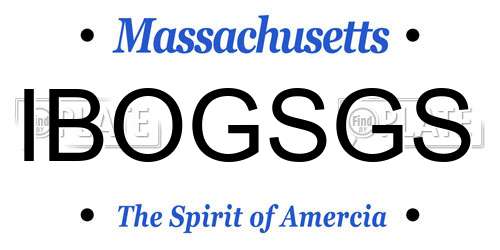 IBOGSGS Massachusetts License Plate