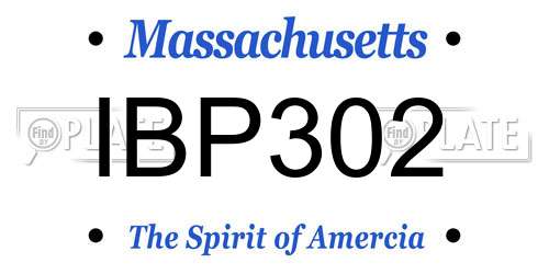 IBP302 Massachusetts License Plate