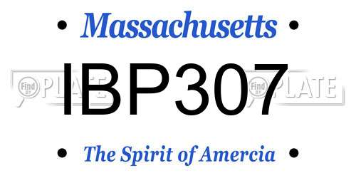 IBP307 Massachusetts License Plate