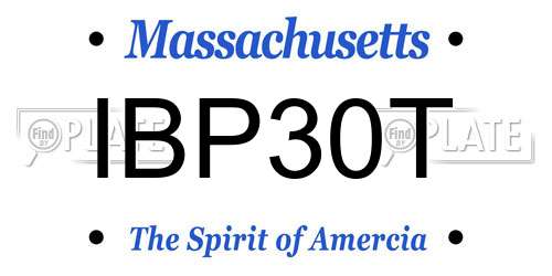 IBP30T Massachusetts License Plate