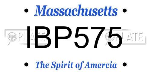 IBP575 Massachusetts License Plate