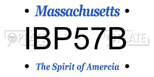 IBP57B Massachusetts License Plate