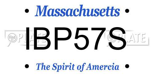 IBP57S Massachusetts License Plate