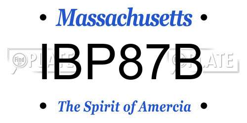 IBP87B Massachusetts License Plate