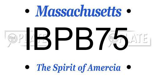 IBPB75 Massachusetts License Plate