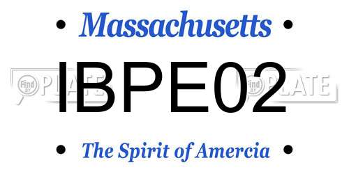 IBPE02 Massachusetts License Plate
