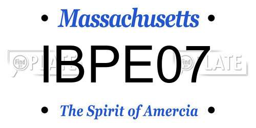 IBPE07 Massachusetts License Plate
