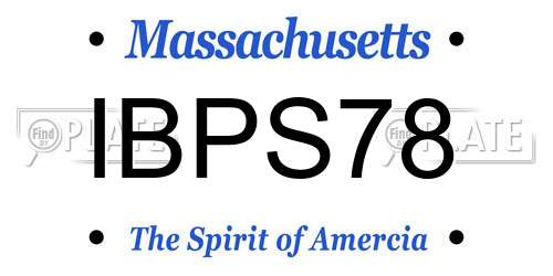 IBPS78 Massachusetts License Plate