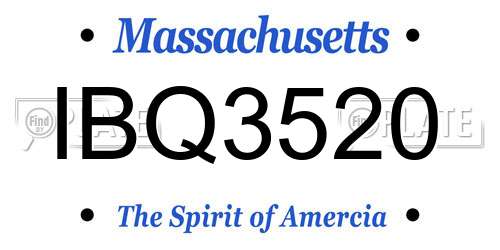 IBQ3520 Massachusetts License Plate