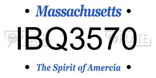 IBQ3570 Massachusetts License Plate