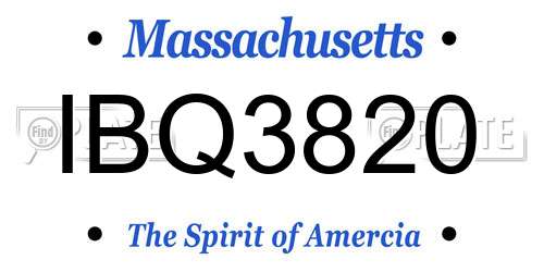 IBQ3820 Massachusetts License Plate