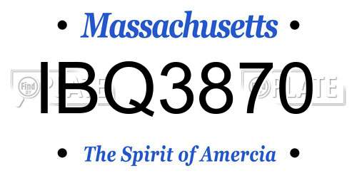 IBQ3870 Massachusetts License Plate