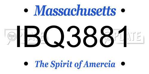 IBQ3881 Massachusetts License Plate