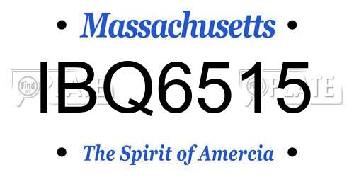 IBQ6515 Massachusetts License Plate