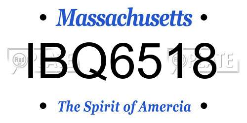 IBQ6518 Massachusetts License Plate