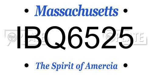 IBQ6525 Massachusetts License Plate
