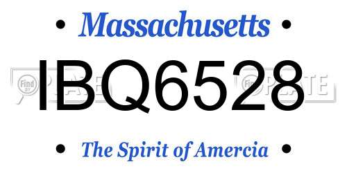IBQ6528 Massachusetts License Plate