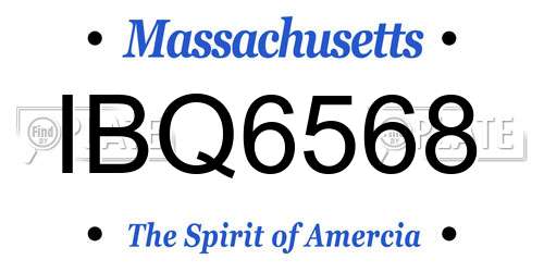 IBQ6568 Massachusetts License Plate