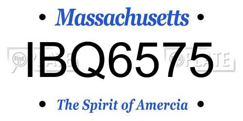 IBQ6575 Massachusetts License Plate