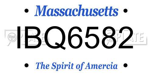 IBQ6582 Massachusetts License Plate