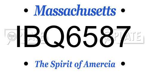 IBQ6587 Massachusetts License Plate