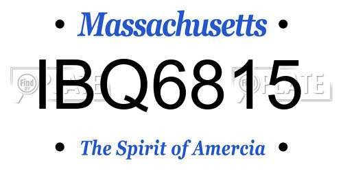 IBQ6815 Massachusetts License Plate