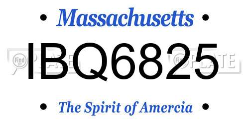 IBQ6825 Massachusetts License Plate
