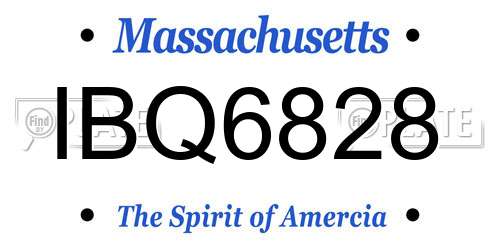 IBQ6828 Massachusetts License Plate