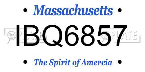 IBQ6857 Massachusetts License Plate