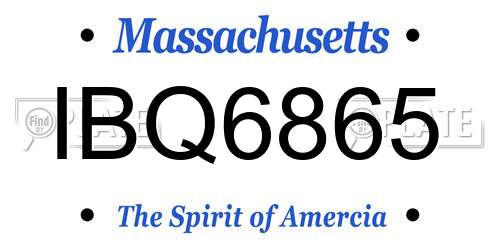 IBQ6865 Massachusetts License Plate