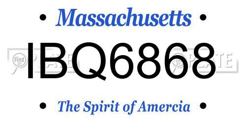 IBQ6868 Massachusetts License Plate