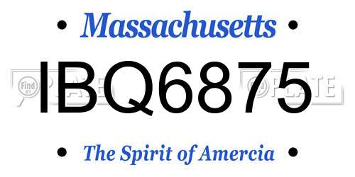 IBQ6875 Massachusetts License Plate