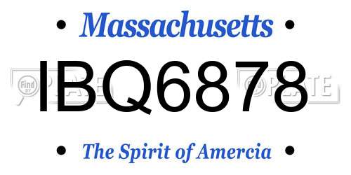 IBQ6878 Massachusetts License Plate