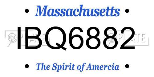 IBQ6882 Massachusetts License Plate