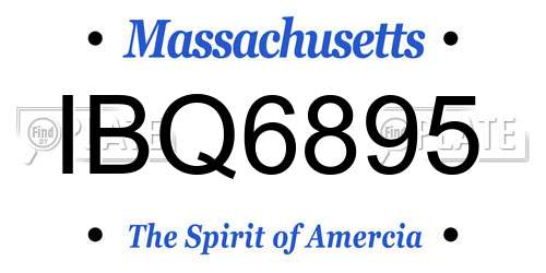 IBQ6895 Massachusetts License Plate