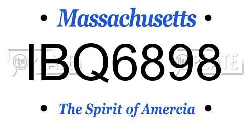 IBQ6898 Massachusetts License Plate