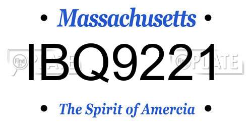 IBQ9221 Massachusetts License Plate